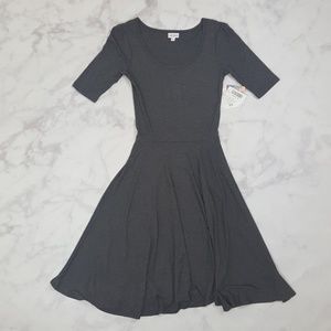 LulaRoe Charcoal Grey Nicole Mini Midi Dress! XS